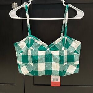HUNTER BELL NWT Brookie Top - Emerald Check